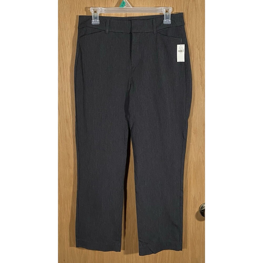 Old Navy Women's 10 High Rise Pixie Straight Ankle Pants Gray Career Stretch NWT